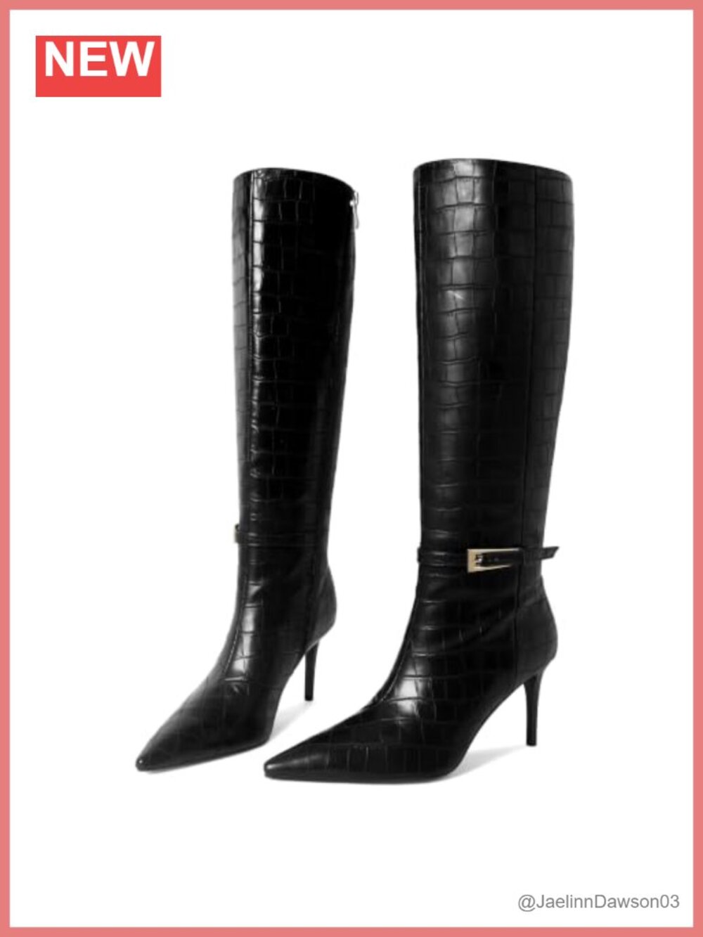 Faux Leather Knee High Stiletto Heel Boots Pointed Toe